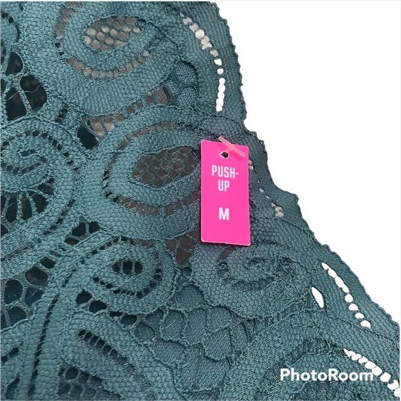 NWT PINK VICTORIA SECRET / High Neck Push up Razor Back Lace Bralette Size M - Picture 10 of 11